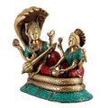 God Vishnu with Goddess Lakshmi Brass Idol