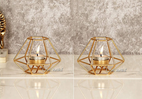 Metal Geometric Tealight Candle Holder Stand