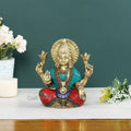 Brass Lakshmi Ji Idol In Blessing Posture Worship Figurine Lts122