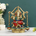 Ganesha Brass Idol Diya Oil Lamp Stand Showpiece Gts239