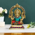 Laxmi Statue With Turquoise Inlay Blessing Shrine Figurine Lts116