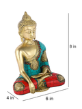 Brass Bhumisparash Astmangal Pose Buddha Idol Statue Bts187