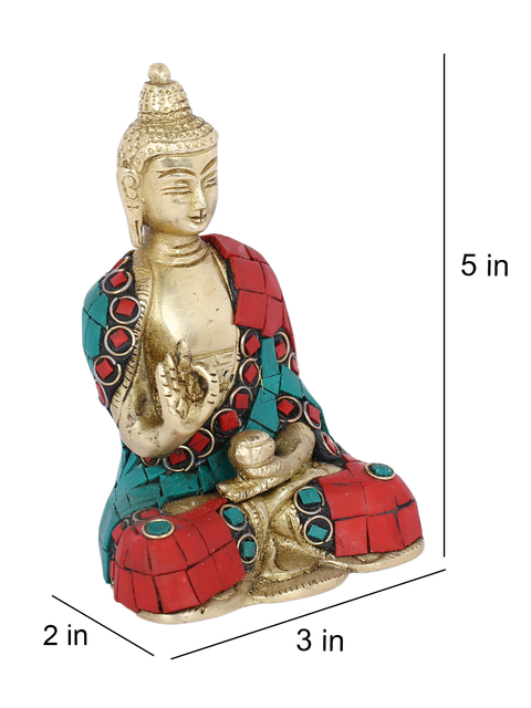 Pair Of Lord Buddha Brass Idol Showpiece Bts193