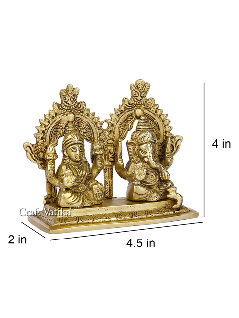 Brass Laxmi Ganesha Idol Murti Statue Lgbs117