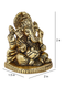 Brass Sitting Ganesh On Round Base Idol Statue Gbs223