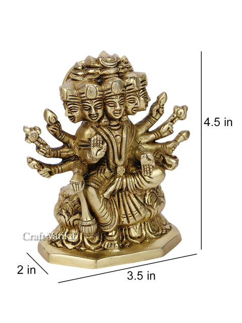 Hindu Goddess Statue Of Gayatri Maa Brass Worship Idol Gdbs101