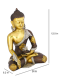 Brass Meditating Lord Buddha Idol With Scared Kalash Statue Bbs170