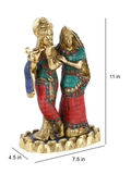 Brass Sculpture Of Radha Krishna Religious Statue Rkts120