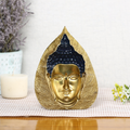 Brass 3D Buddha Face On Leaf Idol Showpiece Bbs258