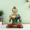 Brass Blessing Buddha Idol Turquoise Colorful Stones Showpiece Bts228