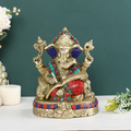 Brass Writing Shubh Labh Ganesh Idol Statue Gts159